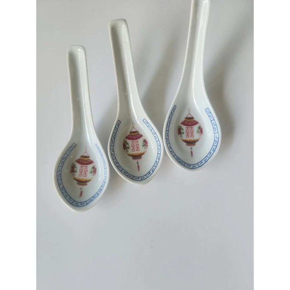 Vintage Set Of 4 Tatung Porcelain Rice Soup Bowl Red Lantern Theme